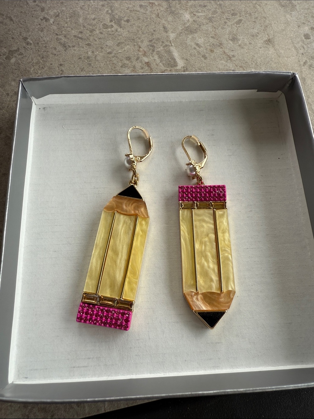 Betsey Johnson Pencil Earrings NWOT